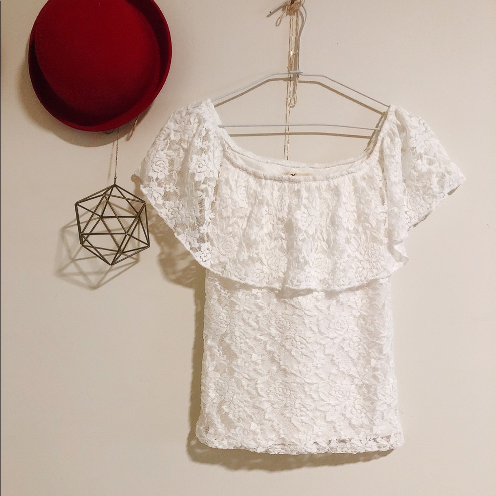 Brand new Hollister off shoulder lace top